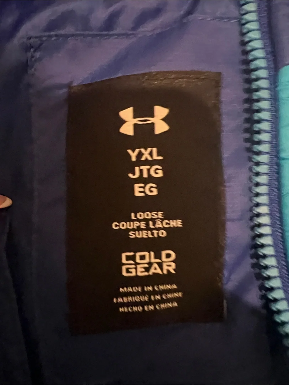 Under Armour Kids Blue and Royal Hooded Puffer Jacket